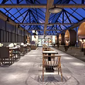 Modern Café Interior Design With Open Space Wooden Elements And Bar Counter