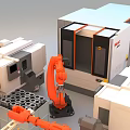 Industrial Equipment With Multiple Robotic Arms And Automated Machinery Systems