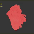 Animated Red Haired Female Character With Pink Bikini Top Gray Background And Shiny Surface