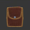 Stylish Red Small Pouch With Orange Trim And Circular Button Closure For Daily Use