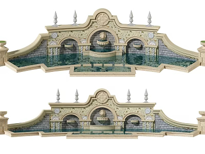 European style landscape wall landscape wall gardening sketch 3d model