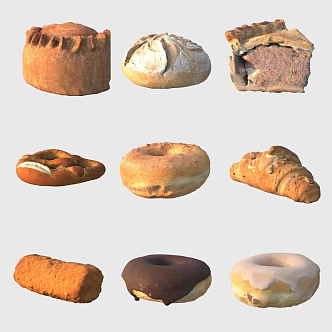 Food Bread Lebakoson Donuts 3d model