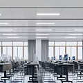 Modern Classroom Computer Classroom 3d model
