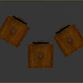 Three Brown Wooden Leisure Chairs With Classic Design And Smooth Surface