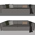 Modern Double Sofa Multi-Person Sofa Long Sofa Pillow Leisure Sofa Blanket 3d model