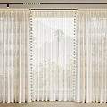Modern Curtain Window Screen Pleated Curtain 3d model