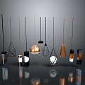 Modern Pendant Light Combinations With Various Geometric Shapes And Metallic Finishes