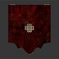 Elegant Red Weapon Storage Box With Intricate Gold Decorations And Classic Design