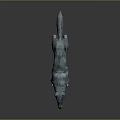 Realistic 3D Reptile Model With Gray Skin Open Mouth Standing On Black Background