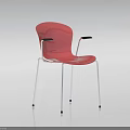 Modern Pink Office Chair with Armrests and Sleek Metal Legs Design