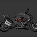 Black and Red Modern Motorcycle With Sleek Body Design And Alloy Wheels