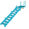 Blue Metal Stairs With Multiple Steps And Support Frames For Industrial Use