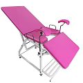 Pink Medical Gynecological Examination Table With Adjustable Metal Frame And Parts