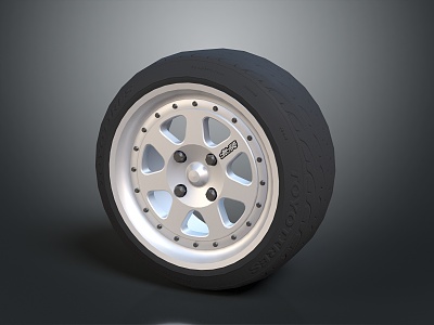 Modern tire wheel Volkswagen wheel hub 3d model