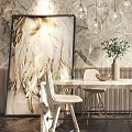 Nordic Dining Table and Chair Combination Bar Table and Chair Combination 3d model