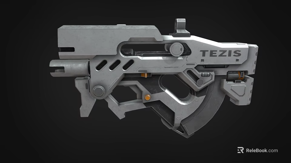 Futuristic Weapon 3D Model Featuring Metallic Structure And Intricate Mechanical Design TEZIS 3d model 