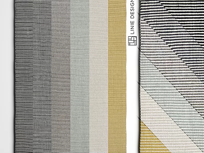 Modern Square Rug With Linear Design Striped Pattern In Neutral Tones Gray Beige Yellow 3d model