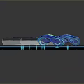 Futuristic Blue Motorcycle Concept With Glowing Circuit Board Background Design