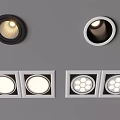 Modern Recessed Downlights and Spotlights in Black White Ceiling Design Styles