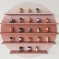 Decorative Figure Cabinet With Multiple Shelves Displaying Various Character Figurines 3d model