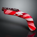 Festive Red And White Striped Candy Cane With Chocolate Top And White Bow Decoration