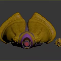 Mythical Character In Ornate Purple And Yellow Robe With Golden Staff
