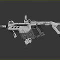 Futuristic Sci Fi Weapon With Advanced Barrel Grip Scope And Tactical Design 3d model