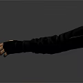 Pair Of Hands Wearing Black Long Gloves Covering Wrist To Fingers On Dark Background