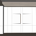 Modern Sofa Background Wall Design With White Panels And Display Shelves