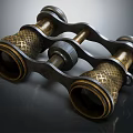 Vintage Brass Binoculars Commercial Equipment With Decorative Design And Classic Style