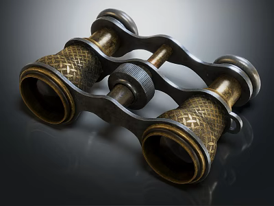 Vintage Brass Binoculars Commercial Equipment With Decorative Design And Classic Style 3d model