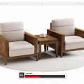 New Chinese Style Single Sofa Leisure Chair Single Chair 3d model