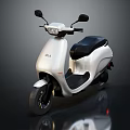 Sleek White Scooter Motorcycle With Black Seat And Modern Design On Reflective Surface