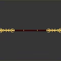 gold-banded scepter ancient scepter walking stick ancient walking stick magic scepter metal scepter classical scepter 3d model