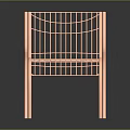 Pink Modern Metal Wireframe Chair With Grid Design And Sleek Frame 3d model