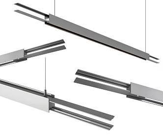 Modern long chandelier metal chandelier office chandelier aluminum chandelier slot lamp 3d model
