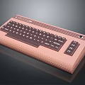 Commodore Retro Keyboard With Classic Brown Design And Functional Key Layout 3d model