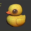 Bright Yellow Rubber Duck Toy With Large Eyes And Orange Beak On Black Surface