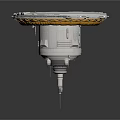 Space Station Component Featuring Circular Platform Extended Modules And Base Support