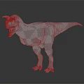 Realistic Dinosaur Model With Green Scaly Skin Open Mouth And Yellow Underbelly