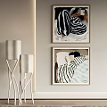 Quiet Wind Decorative Painting Wind Figure Painting Wind Floor Lamp 3d model