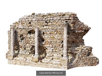 Stone Brick Ruins of City Wall Ruins 3d model