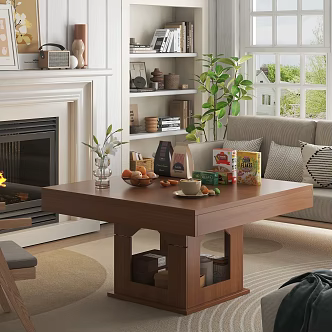 American table coffee table living room 3d model