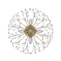 Modern Dandelion Inspired Wall Lamp With Gold Metal Branches And Crystal Beads