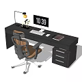 Modern Office Desk With Monitor Keyboard Mouse Desk Lamp And Office Chair