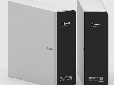 Rinnai Kitchen Appliances With Two Stylish Models Silver Black Sleek Square Design 3d model