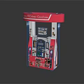 Hi Modern Gasoline Fuel Dispenser With Pink Exterior And EXIT EXPRESS Sign