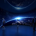 Hi Tech Exhibition Hall With Modern Booth Interactive Screens And Digital Information Displays