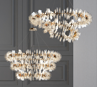 Light Luxury Crystal Chandelier 3d model