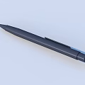 Pens in Blue Pen Holder with Red and Black Writing Tools on White Desk